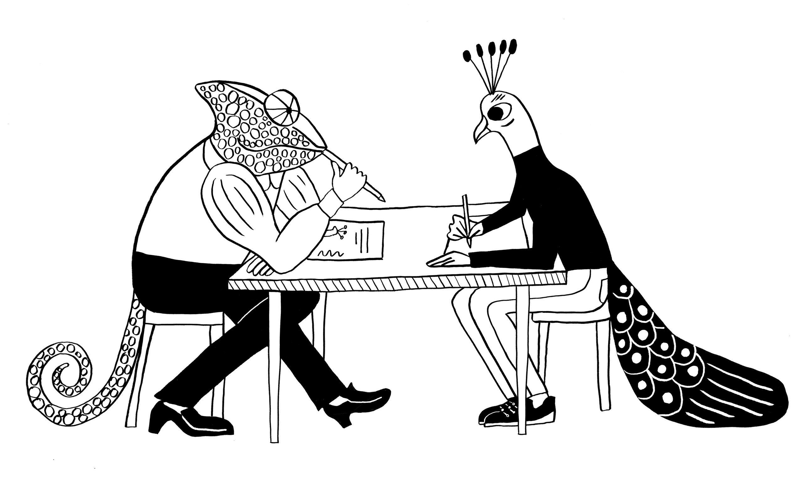 Illustration av arbetsintervju